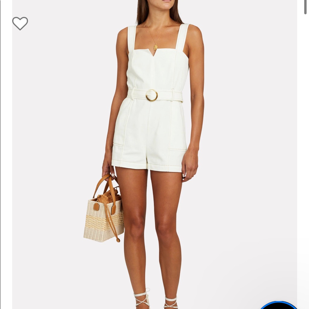 Intermix Size 2 White Romper With Belt